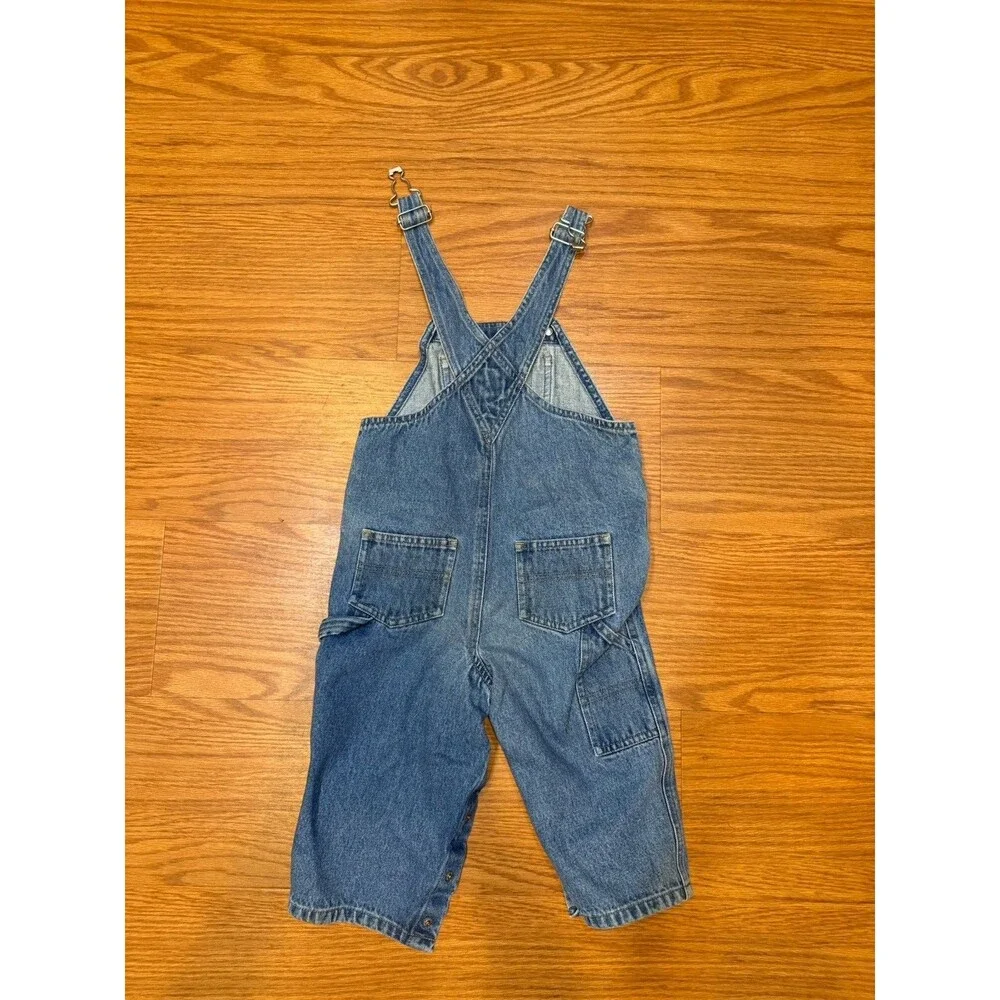 Old Navy  Toddler 18-24 Mos. Carpenter Style Blue Denim Bib Overalls Vintage Y2K